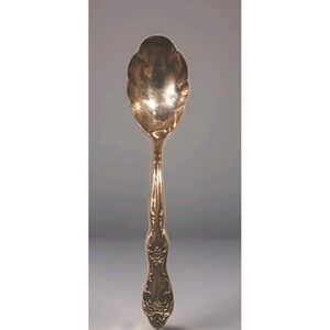 Antique Rogers Cutlery Scalloped Shell Sugar Spoon. Silverplate Ornate Vintage